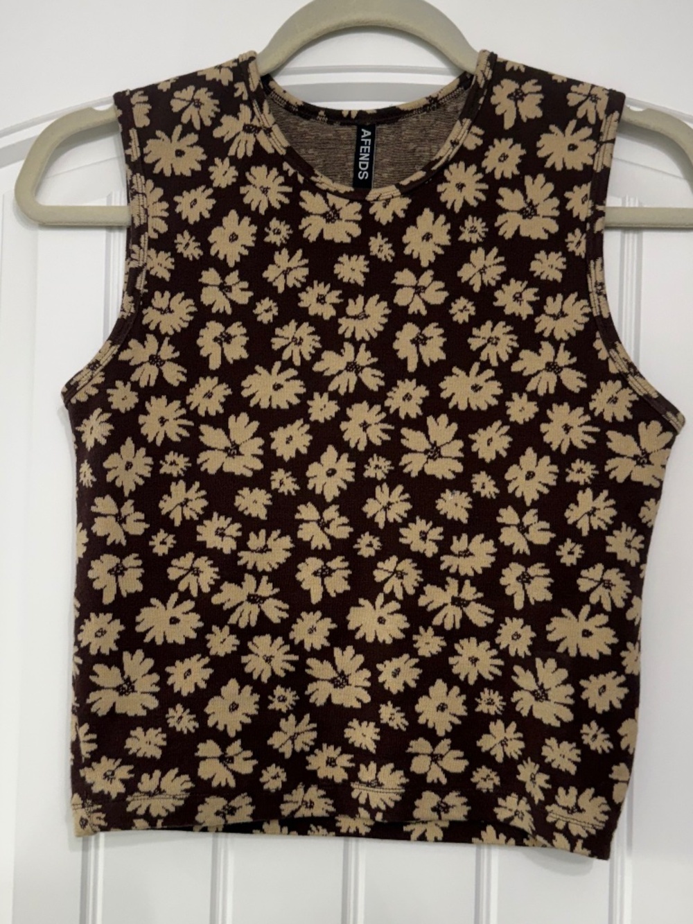 Afends floral tank brown and cream